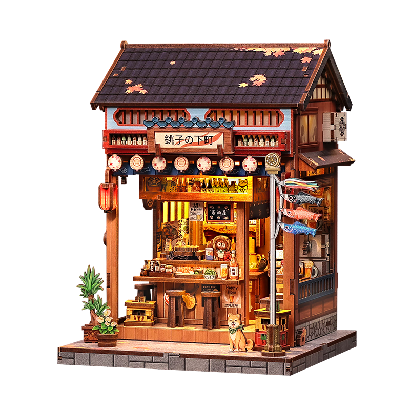Cutebee Choshi Downtown DIY Wooden Building Blocks Kit for Kids Handmade Gift for Boys and Girls