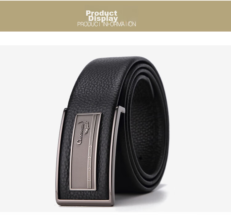 CROCODILE Top-Grain Leather Fashion Buckle Men's Belt Versatile Youth Waistband Birthday Gift for Boyfriend 3572 6