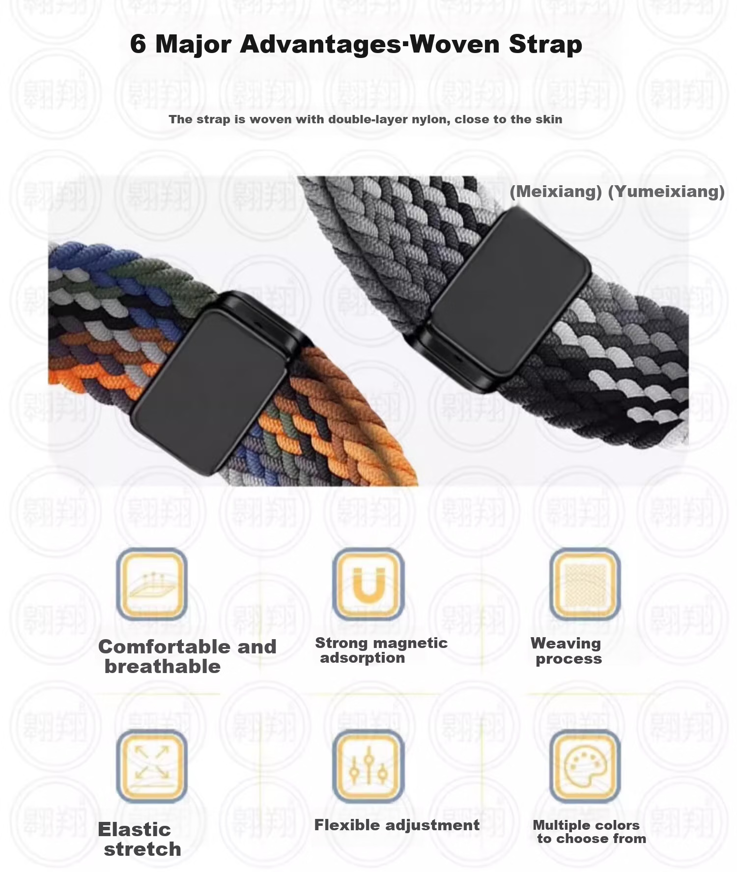 CHENSONG Compatible with HONOR Watch 5 Strap, Braided Style with Folding Clasp, Nylon Loop Wristband, Black Chocolate 3