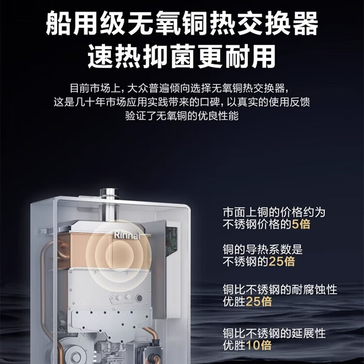 林内RUS-13/16QC05 家用智能恒温强排式防冻天燃气热水器 13L 13QC05 天然气