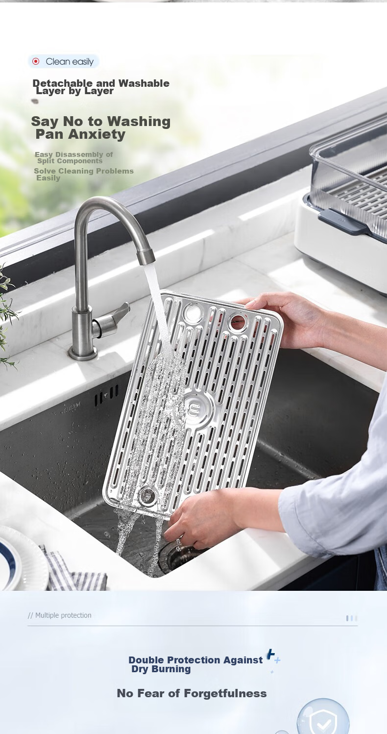 Morphyrichards Home Electric Steamer with Timer, Keep-Warm Function, Multi-Function Rapid Steaming Pot, Fully Transparent Window, Stainless Steel Steaming Tray, 12L Large Capacity MR1158 White One's Member 18
