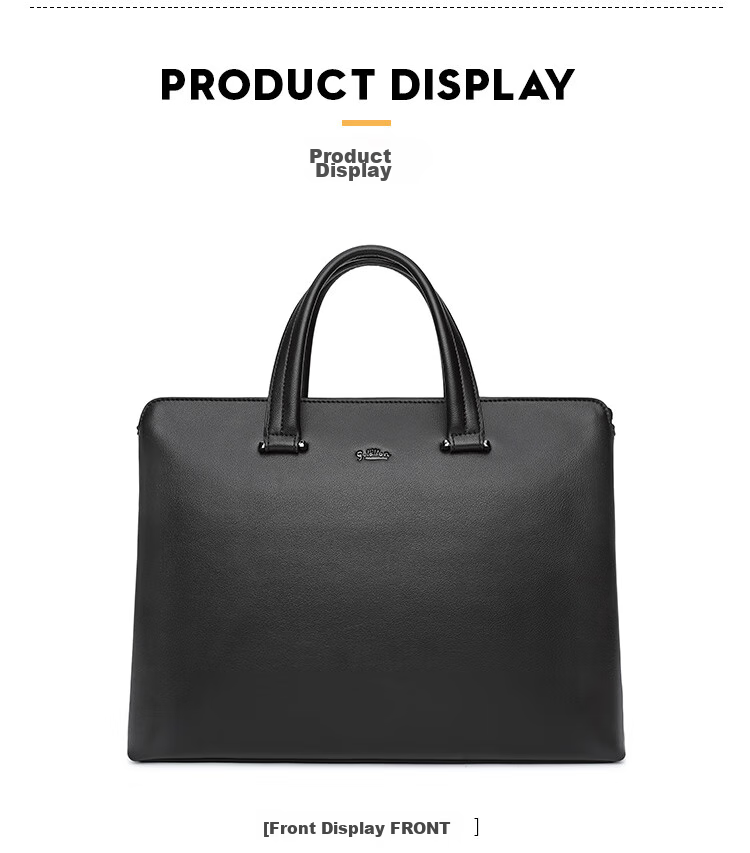 Goldlion Handbag, Horizontal Style Men's Bag, Business Cowhide Laptop Bag, Casual Briefcase, Birthday Gift 3