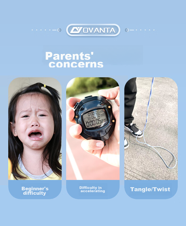 Oufanda Jump Rope for Children, Elementary School Students, Kindergarten, First Grade, Ages 3-56, Middle School Exam Speed Competition, Beginner's Specialized Rope 7