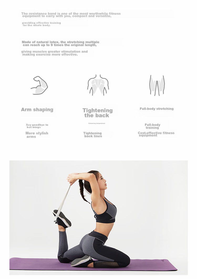 Keep Fitness Resistance Band, Yoga Latex Elastic Band for Shoulder Opening And Back Toning, Stretch Assistance Band - Gray 25 Lbs 2
