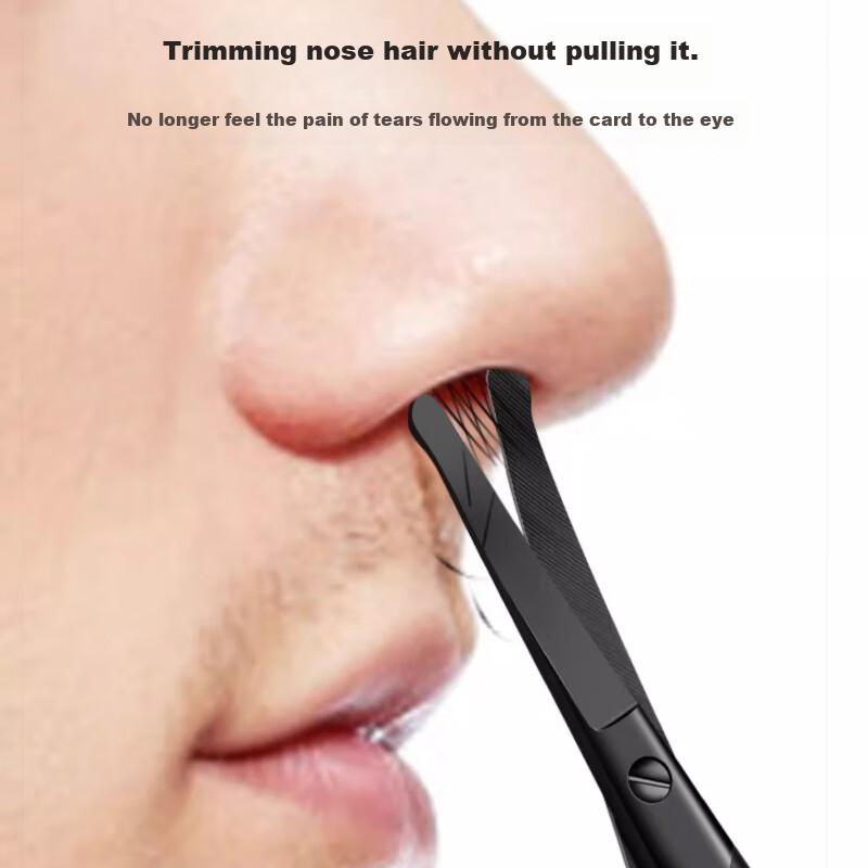 Xiaotianlai Nose Hair Trimmer Set, Men's Round Head Stainless Steel Nose Hair Removal Tool, Manual Small Scissors for Cleaning Nasal Cavity
