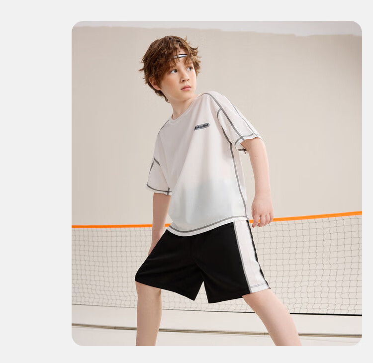 ASK JUNIOR Boys' Sports Set Summer Children's Lightweight Quick-Dry T-Shirt + Shorts Two-Piece Tennis Outfit for Older Kids 150 5