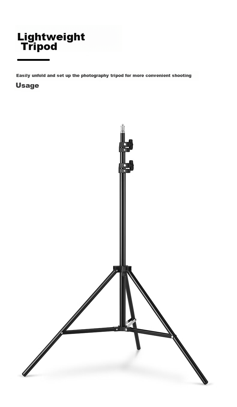 AMBITFUL 2-Meter Thickened Light Stand, Photography Flash Light Stand, Large Lamp Stand, Tripod, Portable Thickened Tripod, LED Fill Light, Softbox, Universal 5