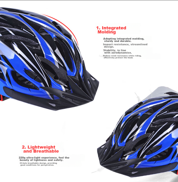 Adandyish Electric Mountain Bike Cycling Helmet for Men And Women, Mountain And Road Bicycle Helmet Cycling Equipment Blue And Black 4