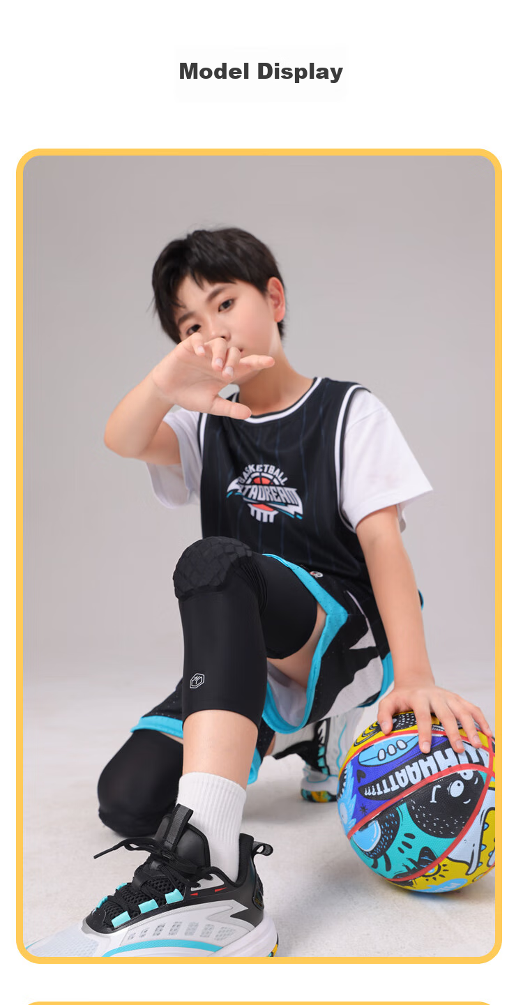 JD Original X200 Children's Basketball Special Anti-Fall Knee Pads, Running Soccer Shin Guards, Patella Knee Sports Equipment S 10