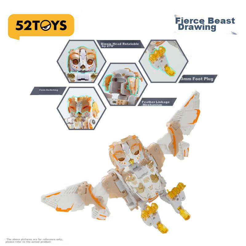 52TOYS Mengshou Xia White Noise Owl Transforming Toy Trendy National Creation Mecha for Boys over 14 Years Old Gift for Boyfriend