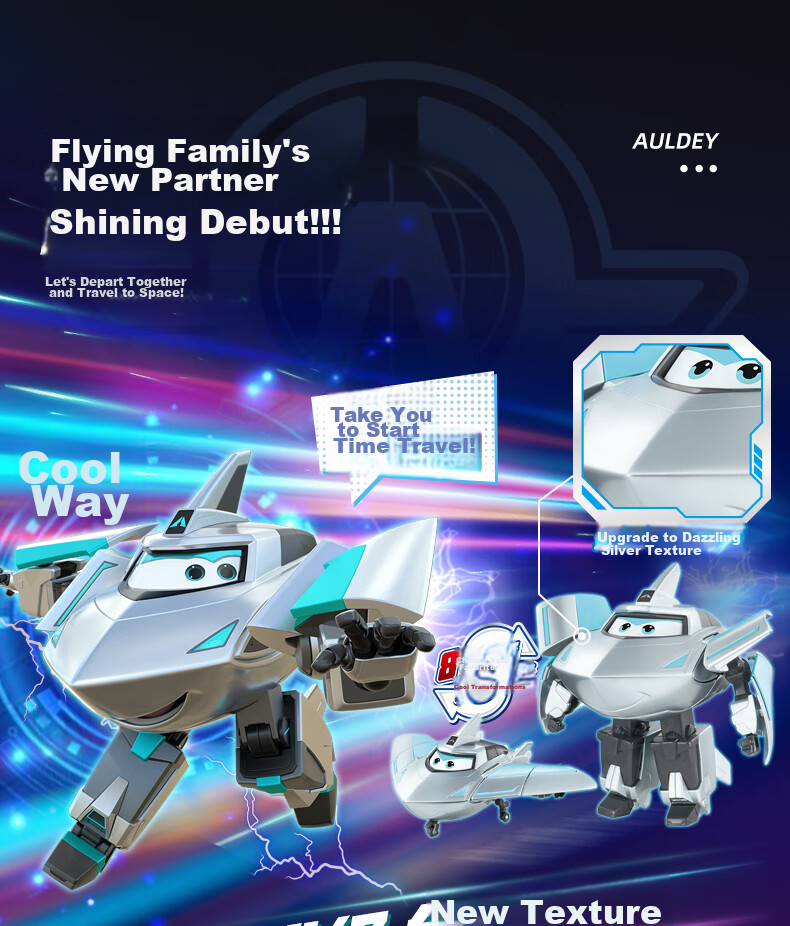 AULDEY Super Wings 19 Ledi New Character Xiao Ai Transforming Robot Backpack Children's Day Gift 3