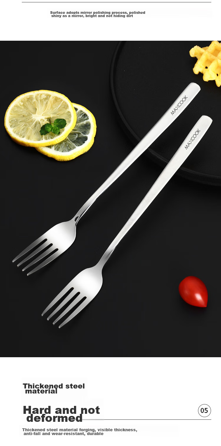 MAXCOOK 316L Stainless Steel Forks, Dinner Forks Fruit Forks Tableware Set, 2-Piece Set, MCGC8482 9
