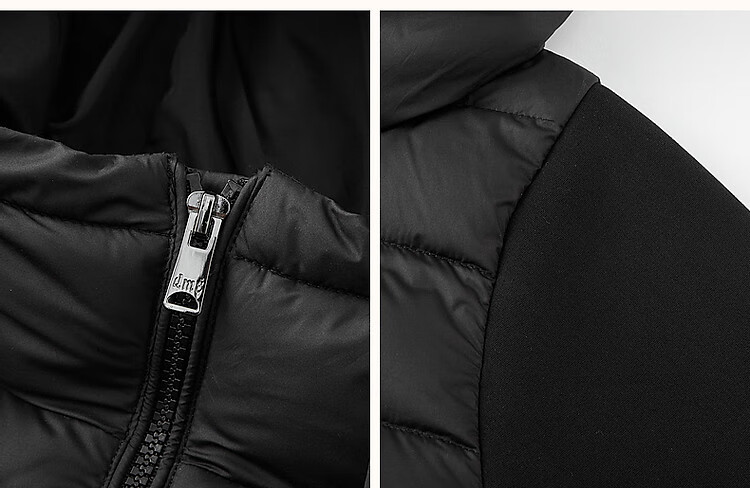 Dme [Stay in The Sunroom] Winter Lightweight Hooded 90% Duck Down Patchwork Knit Air Layer Women's down Jacket 7