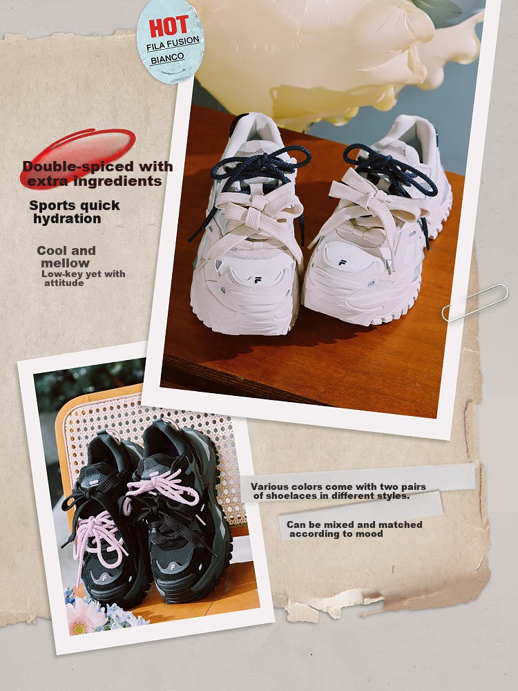 FILAFUSION Fila Trendy Women's Shoes BIANCO Platform Winter Candy Dad Sneakers 5