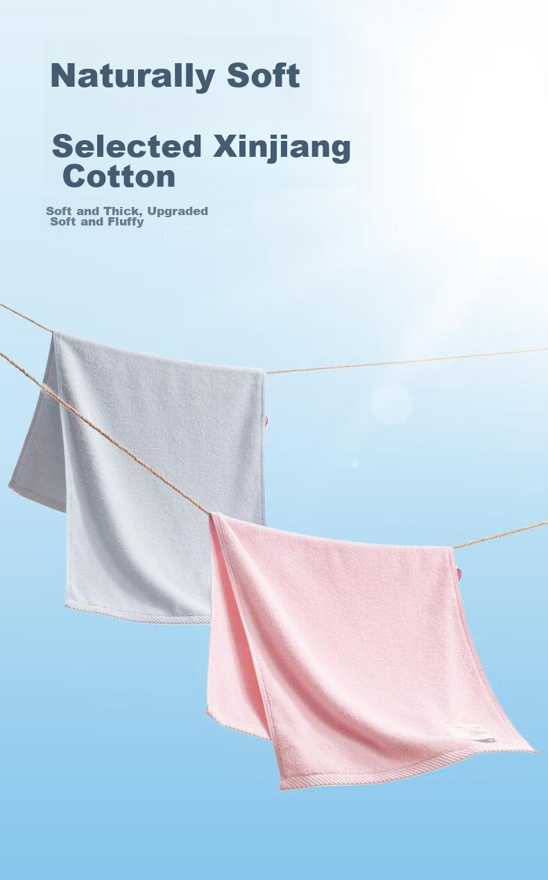 Grace Pure Cotton 5A Antibacterial AIR Towel for Men And Women, Bath Towel, Absorbent Quick-Drying Face Towel, Wrap Towel, Pink + Blue Sports 8