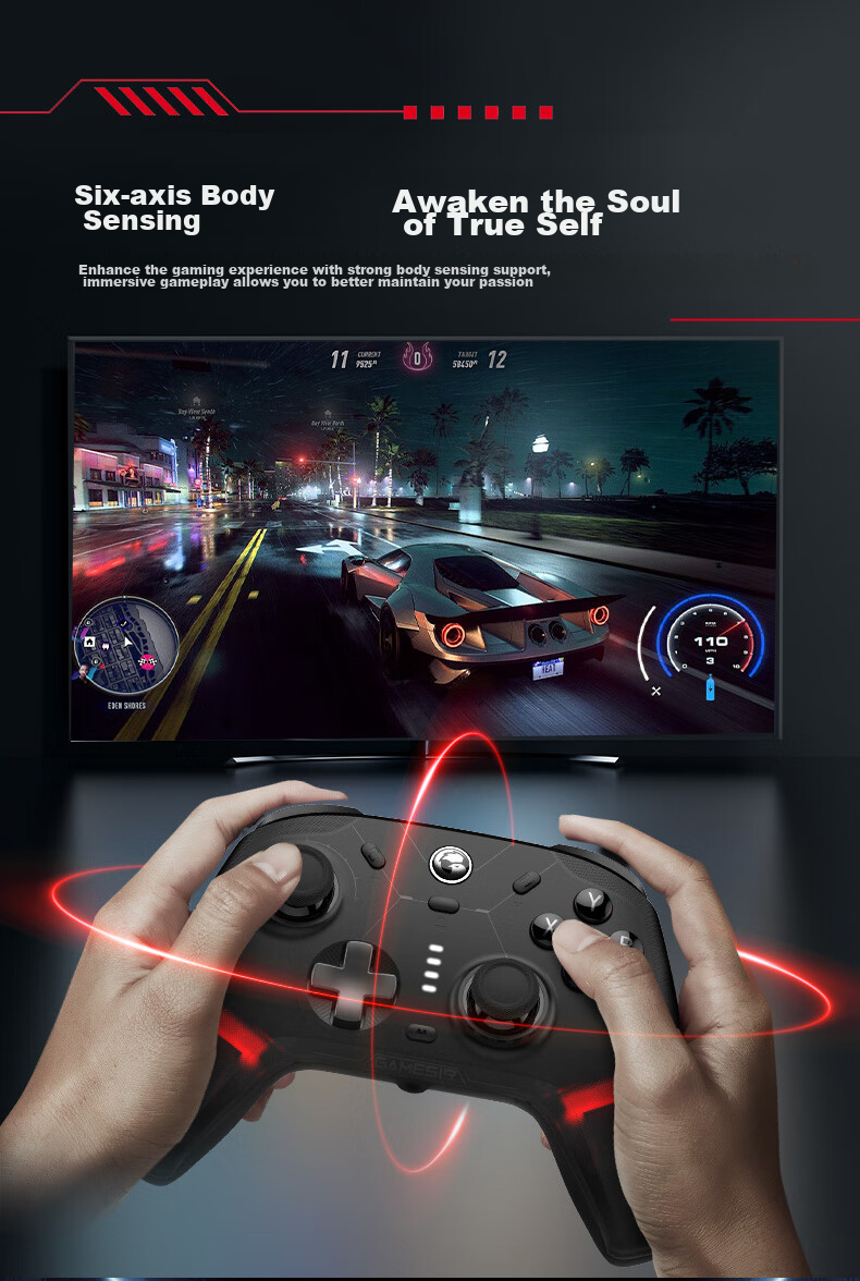 GAMESIR Fengxingzhe 2 Wireless Game Controller Motion-Sensing Switch Controller with Base, Compatible with Mobile Android Apple PC Bluetooth NS2 Computer TV Steam Original Genshin Impact Black Myth: Wukong Zero 18
