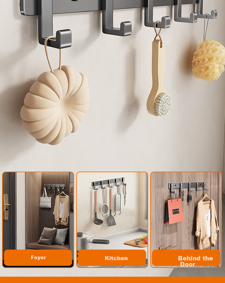 Cobbe Bathroom Storage Rack, Toilet No-Drilling Towel Holder, Space Aluminum Organizer Hooks 14