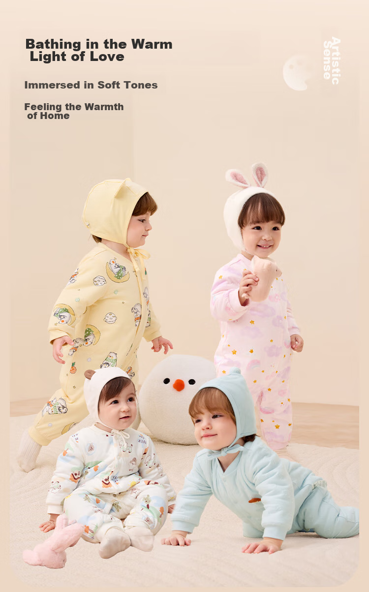 BALABALA Children's Clothing, Baby Romper, Newborn Onesie, Infant Bodysuit, Boys And Girls Winter Wear, Crawling Suit, Thickened Warm Soft Cute 11