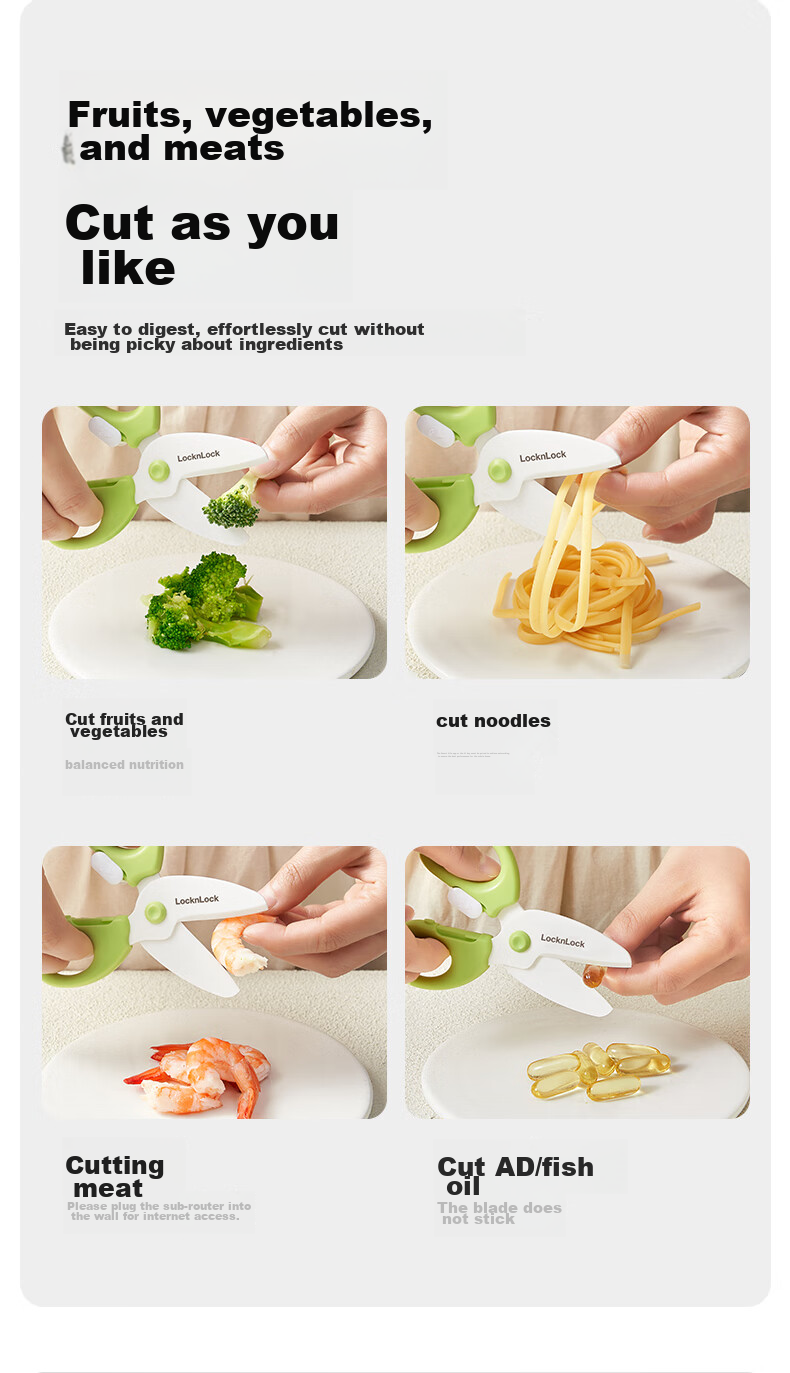 LOCK&LOCK Baby Food Scissors, Small Ceramic Baby Food Cutter, Infant Food Scissors, Children's Mini Portable Baby Food Cutting Tools 6