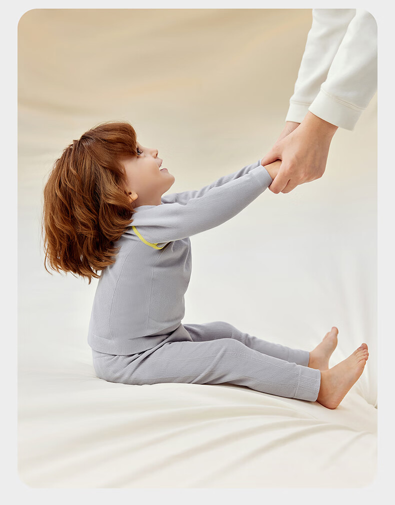 Babycare Camellia Children's Homewear Autumn Winter Pajamas One-piece Knit Underwear Set Shell White 100 8