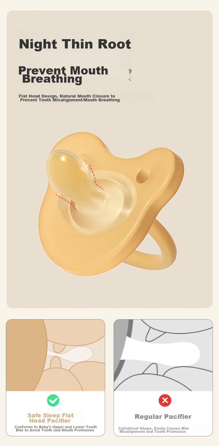 Goole Kids Baby Pacifier for 0-3 Months, Anti-Colic Silicone Nipple for Newborns And Infants, 2-Pack 4