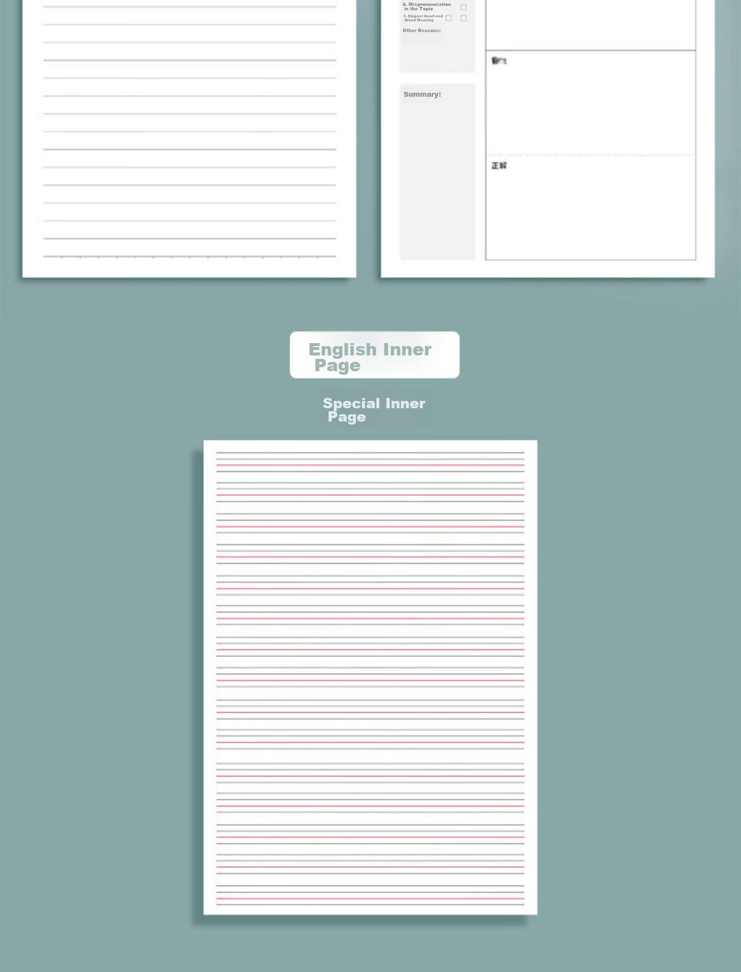 Faramon Subject Notebook Thickened B5 Set for High School And Middle School Students, Seven Subjects Classroom Subject Error Correction Book for Chinese, English And Mathematics Homework Notebook 5