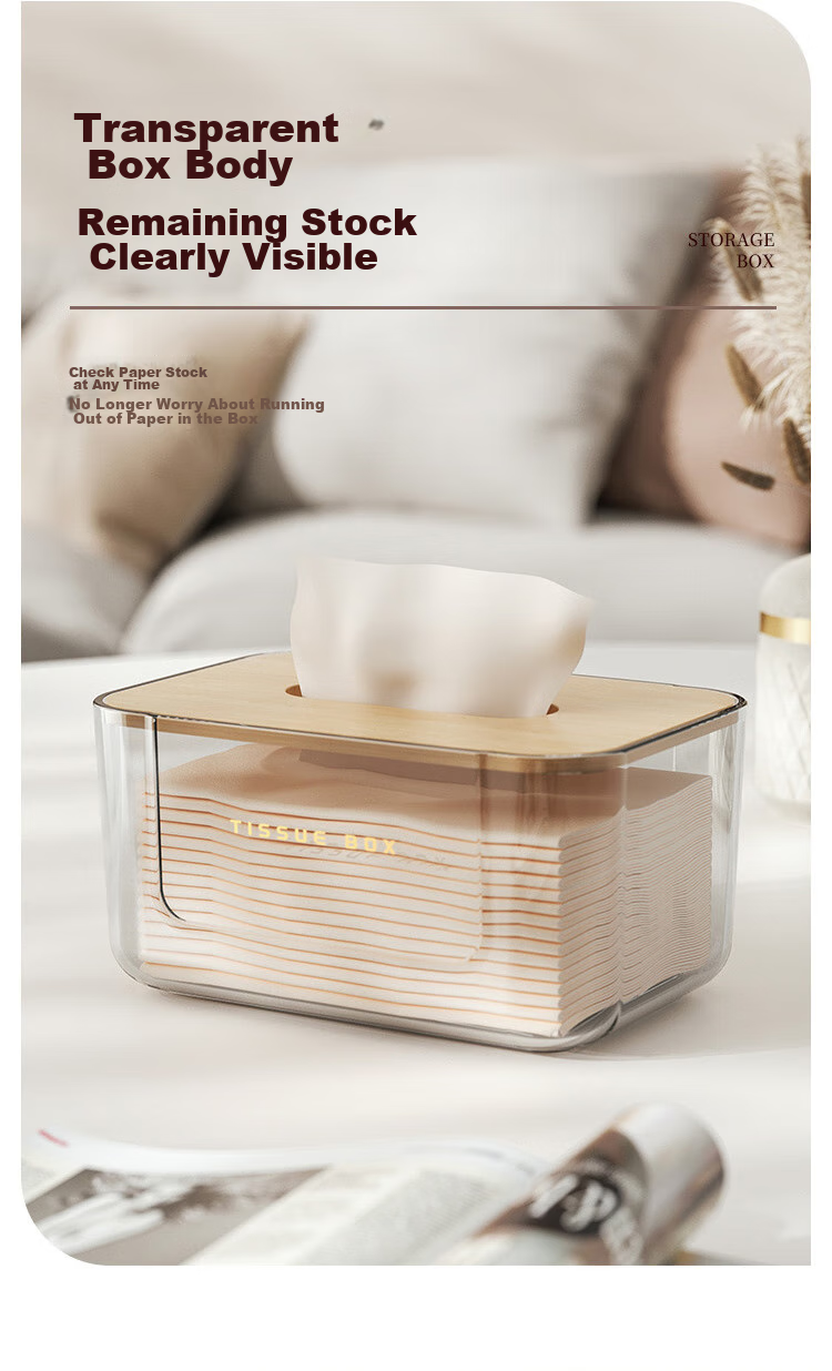 Baoshi Wall-Mounted Tissue Box, No Drilling Required, Made of PET Material, Wide Opening, for Facial Tissues And Toilet Paper, Bathroom Use 3