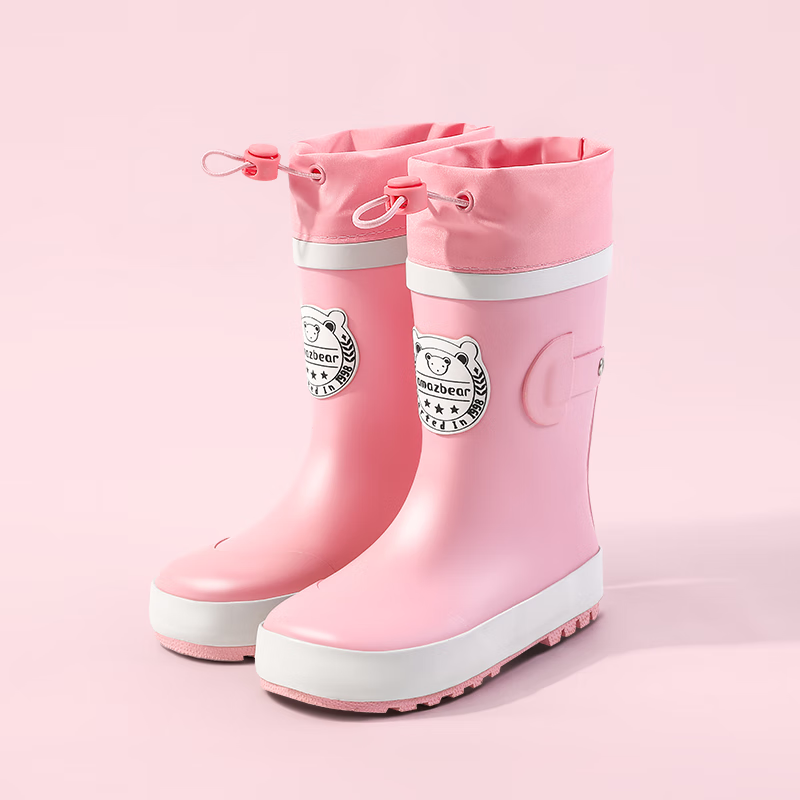 TIANTIANZAI Children's Rain Boots, Mid-Calf Waterproof Non-Slip Wear-Resistant Rubber Boots for Boys And Girls, Student-Specific Waterproof Shoes
