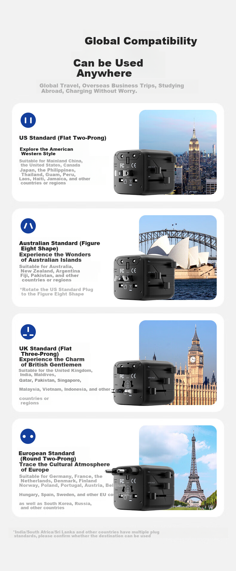MOMAX Ultra-Mini 20W Universal Travel Adapter PD Fast Charging International Travel Socket/Universal International Travel Converter/UK/AU Standard 1C1A Black 5