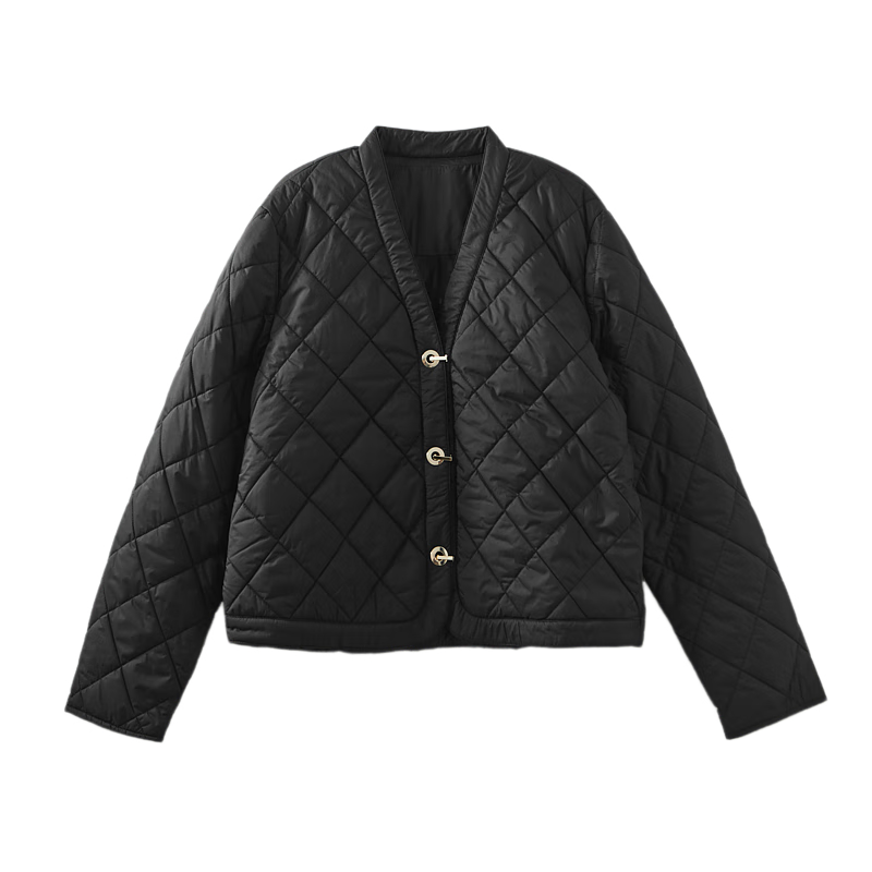 Dme [Laoqian Yinxiang] Winter Luxury Matte Light Luxury 400T Spring Yarn Diamond-Quilted Women's Cotton Jacket