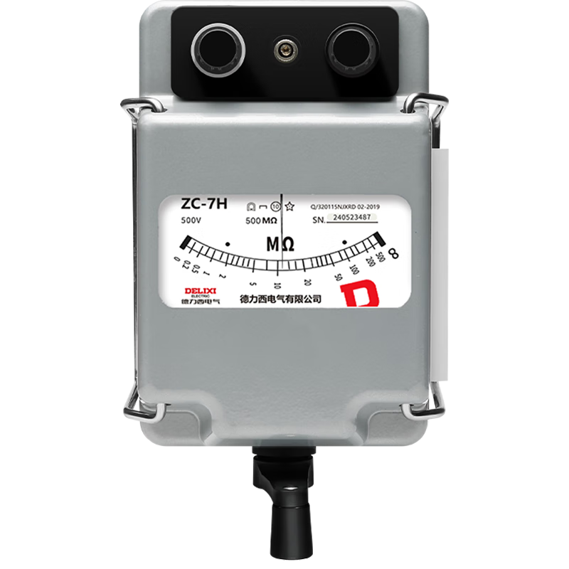 DELIXI ELECTRIC Alloy Megohmmeter Insulation Resistance Tester Hand-crank Electrician Resistance Meter 1000V/1000MΩ