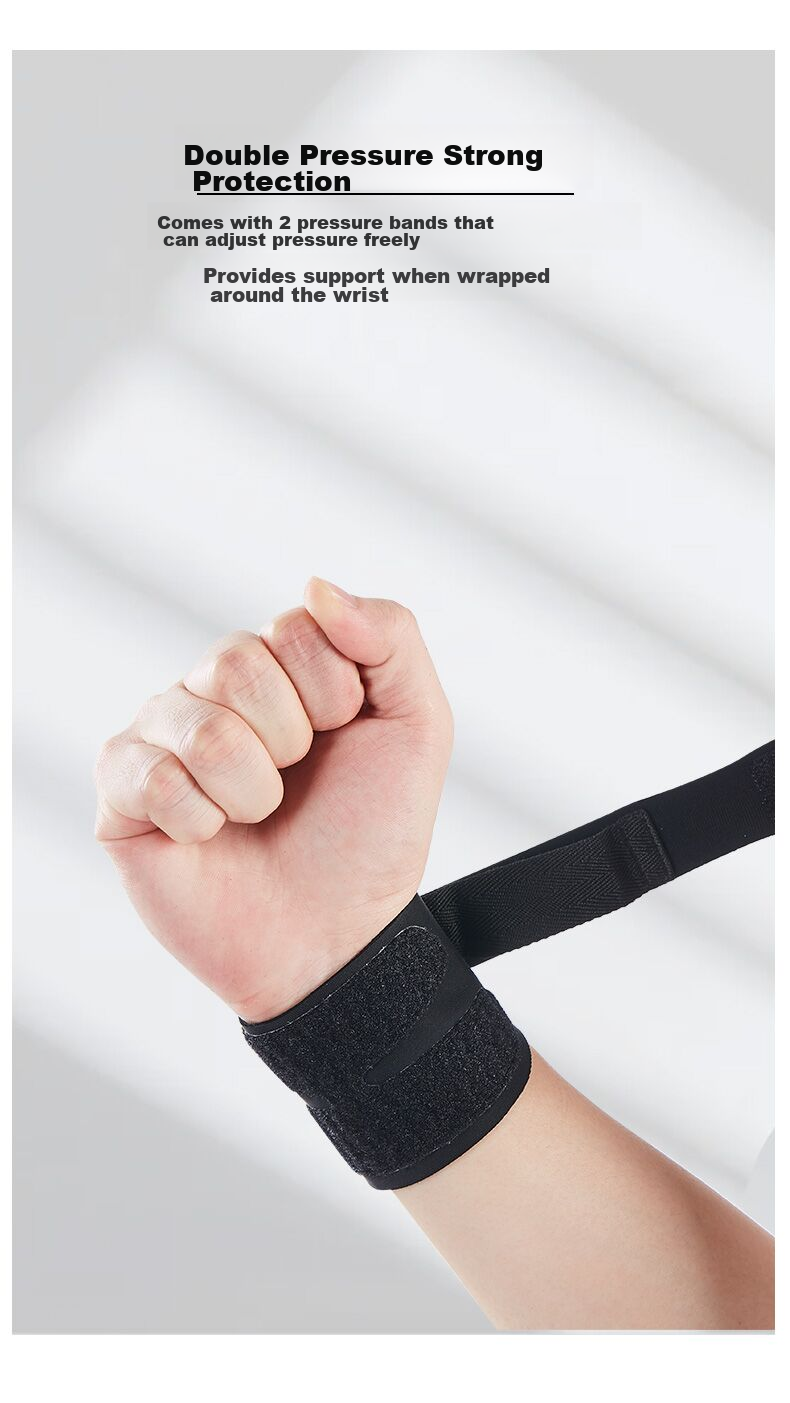 KAWASAKI Sports Wrist Guard for Men And Women, Fitness Basketball Wrist Protector, Badminton Protective Wrist Guard 3226D Black (Pack of Two) 3