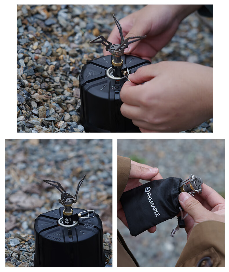 FIRE-MAPLE Yellowjacket 300T Mini Stove Head Integrated Titanium Gas Stove, Outdoor BC Hiking Mountaineering Lightweight Portable Camping Equipment 11