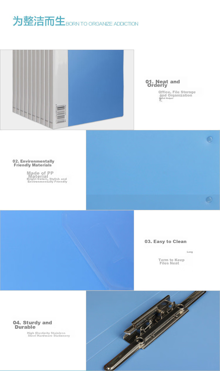 TANGO File Folder A4 Document Folder with Double Strong Clips, Morandi Green 1 Piece, Exam Paper Folder Archive Folder Metal Clip Financial Office Stationery Storage Folder 3