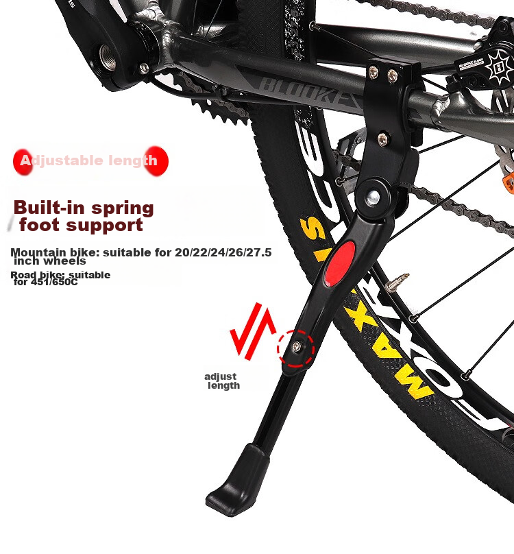 BIKEBROS Bicycle Foot Support, Durable And Adjustable, for Mountain Bikes And Road Bikes, Bike Support Stand, Parking Rack, Adjustable Foot Support, Black 1