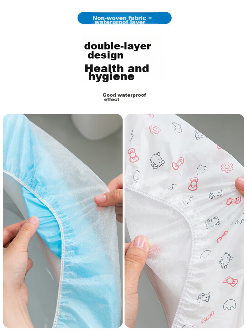 BWNK Disposable Toilet Seat Covers, Double-Layer Non-Woven Thickened Seat Protectors, Hotel Travel Toilet Seat Covers, Pack of 50 4