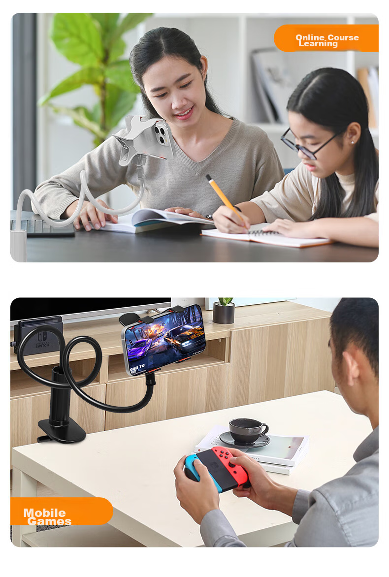 BIAZE Lazy Phone Holder Bed Headboard Phone Stand Anywhere on Bed Or Desk Watch Live Streaming Binge-Watching Videos Lazy Phone Stand B67-White 10