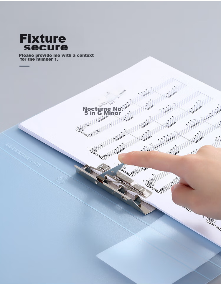 COMIX A4 Metal Double Strong Clip Hard File Folder, Simple Large Capacity Exam Paper Document Folder Poetry Recitation Contract Clipboard, File Storage 1 Piece Pack, Light Blue A5702 3
