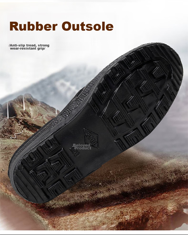 Weizhi Liberation Shoes for Men And Women, Military Training Hiking Outdoor Breathable Work Safety Puncture-Resistant Wear-Resistant Canvas Rubber Boots WZ2001 Size 43 3