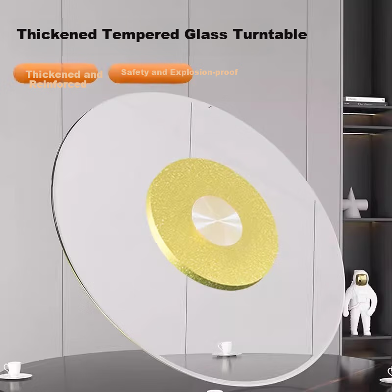 Yilinju Dining Table Lazy Susan, Tempered Glass Turntable for Home Use, Round Table Rotating Plate, Household Dining Table Swivel Plate, Home Use 98