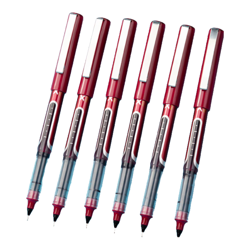 Deli 0.5mm Direct Liquid Full Needle Rollerball Pen, Office Supplies, Student Gel Pen, Meeting Pen, 12 Pens/box, Red