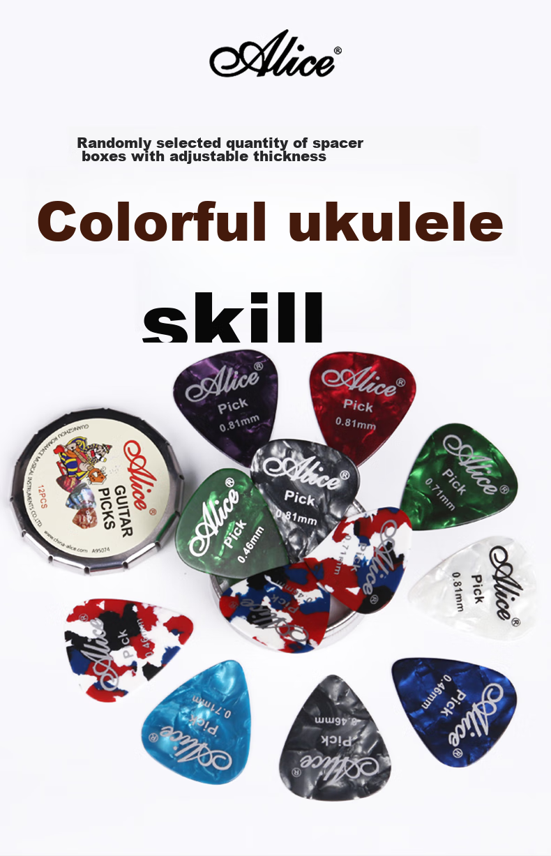 Alice Guitar Picks 0.71 0.81 0.96mm 2pcs Each + Pick Holder Guitar Accessories 1