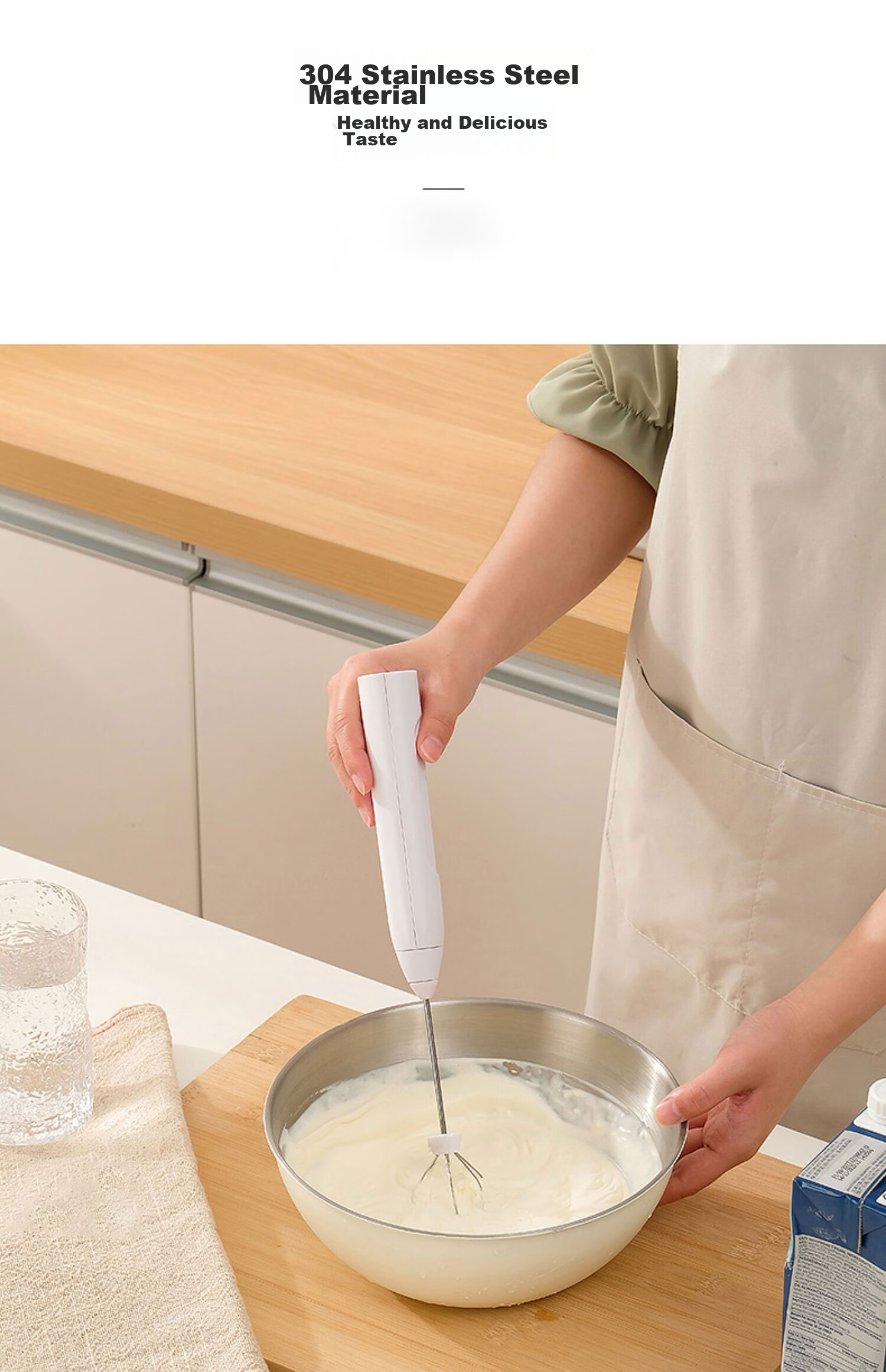 Canjiangjun 304 Stainless Steel Kitchen Bowl Set of Three: Measuring Bowl, Thickened Mixing And Dough Kneading Bowl, Egg Beating Bowl, Baking Bowl 5