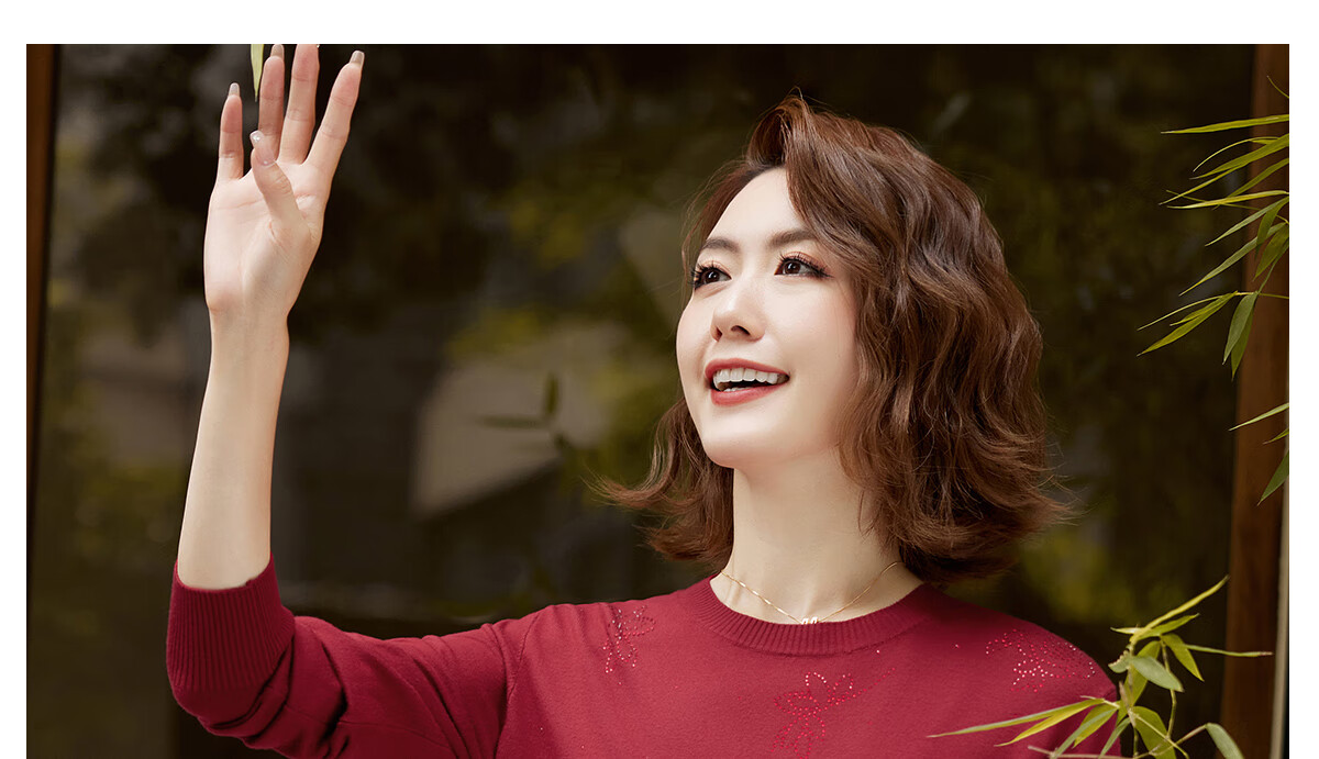 YUZHAOLIN Mid-Autumn Festival Gift for Middle-Aged Mom, Red Knitted Sweater for Middle-Aged And Elderly Women Y243Z3014 21