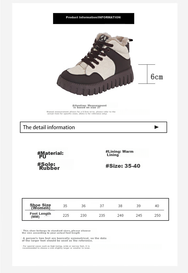 CARTELO Fleece-Lined Women's Shoes, Winter Cotton Shoes, Snow Boots, Warm Sports Casual Shoes for Women, 1541M, Brown, Size 40 8