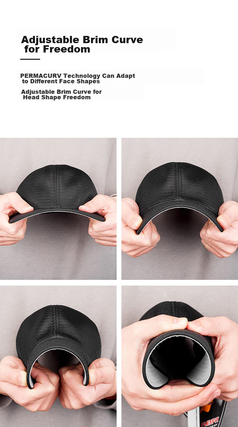 FLEXFIT Mesh Baseball Cap for Men, Summer Sun Protection Visor Cap, Breathable Duck Tongue Cap, Fully Enclosed Elastic Hat 7