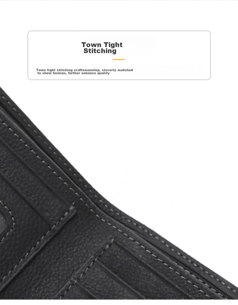 ELLE HOMME Men's Short Wallet, Top-Grain Leather Multifunctional Card Holder Horizontal Style Money Clip 1520, Birthday Gift for Boyfriend 4