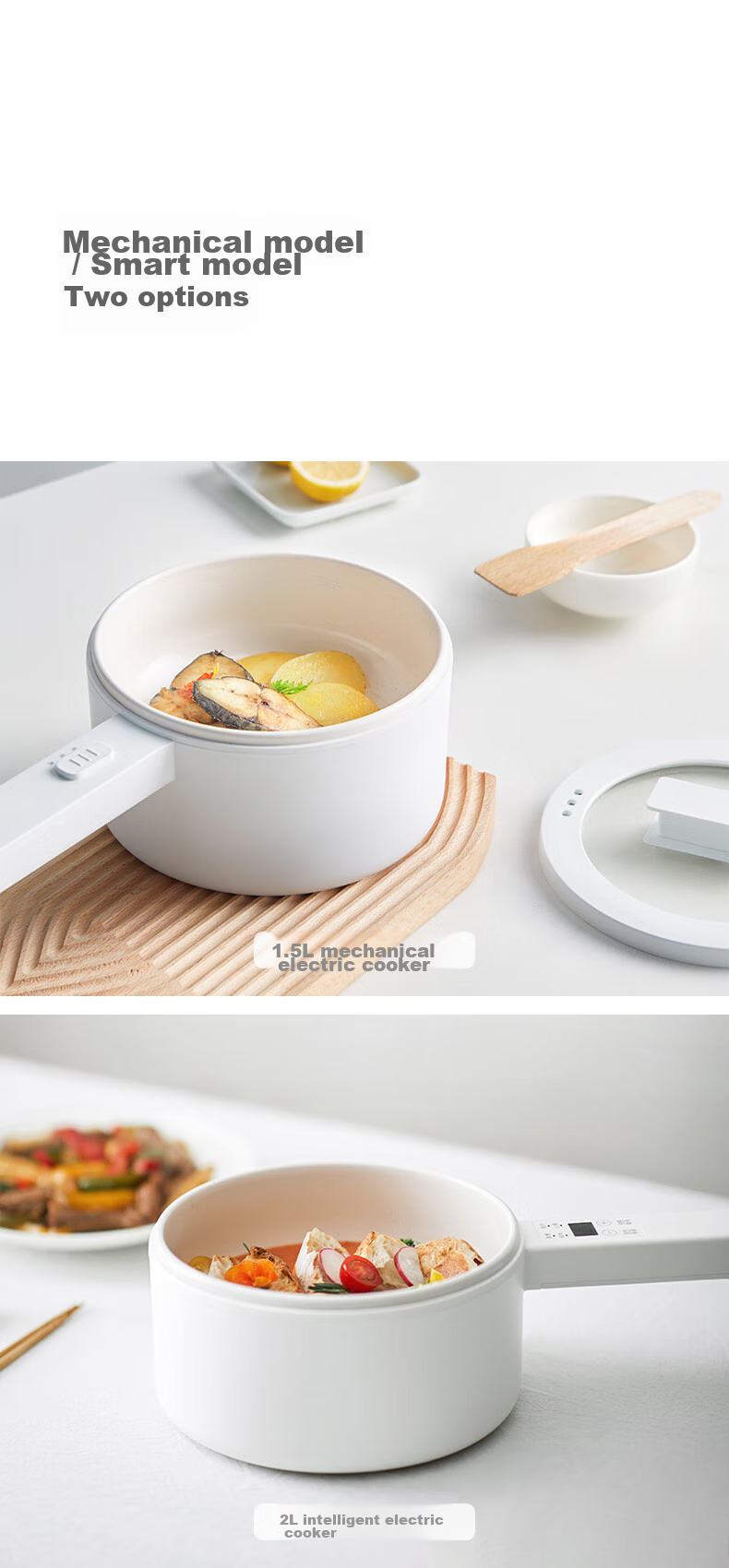 Olayks Instant Electric Cooker with Smart Menu, Small Electric Pot, Multi-Functional Hot Pot, Electric Wok, Small Pot for Student Dormitory, Noodle Cooking And Electric Hot Pot, 2L 15