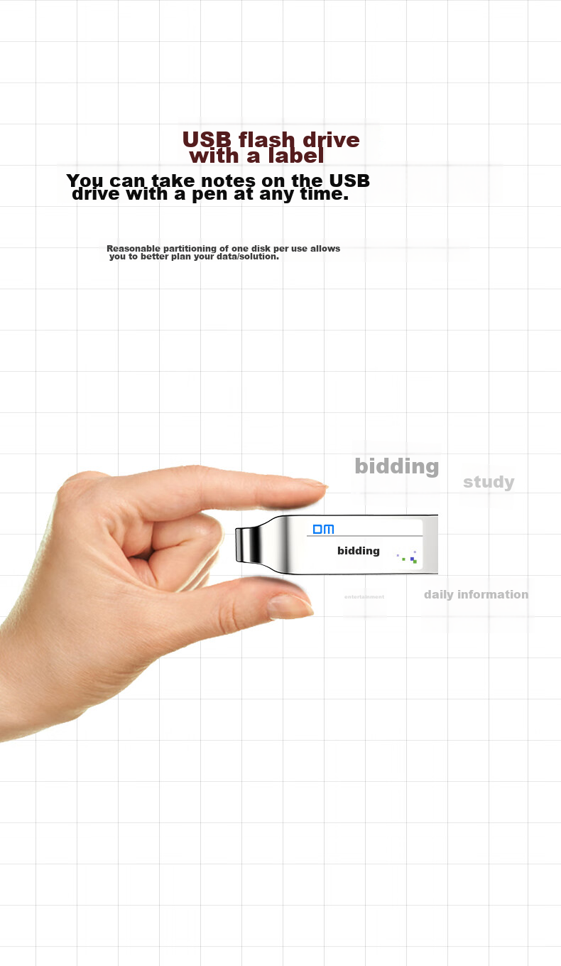DM Daimai 16GB USB2.0 Flash Drive, Bidding USB Drive PD208, Plug And Play Small Capacity Computer Label Thumb Drive, 10 Pieces/box 5