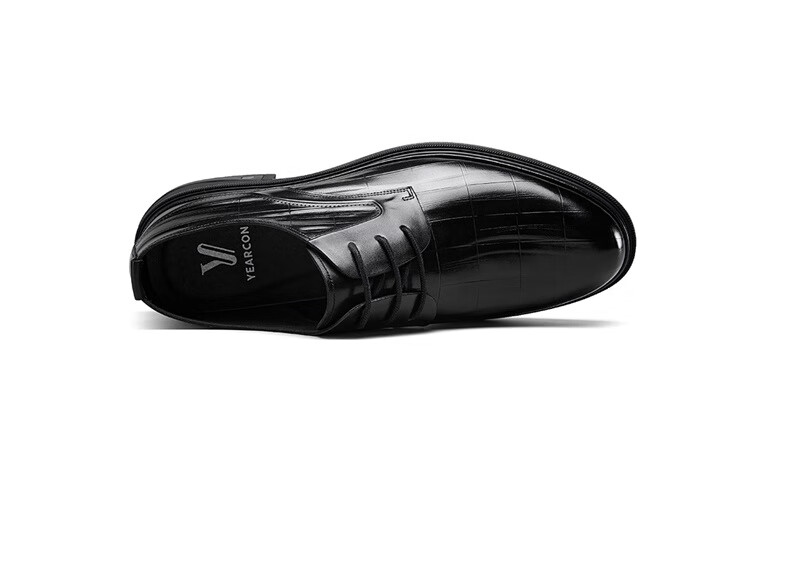 Yierkang Men's Business Formal Leather Shoes, British Style Dress Shoes for Commuting And Weddings, 96141W, Black, Size 43 10